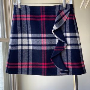 J Crew Tartan Ruffle Skirt size 2